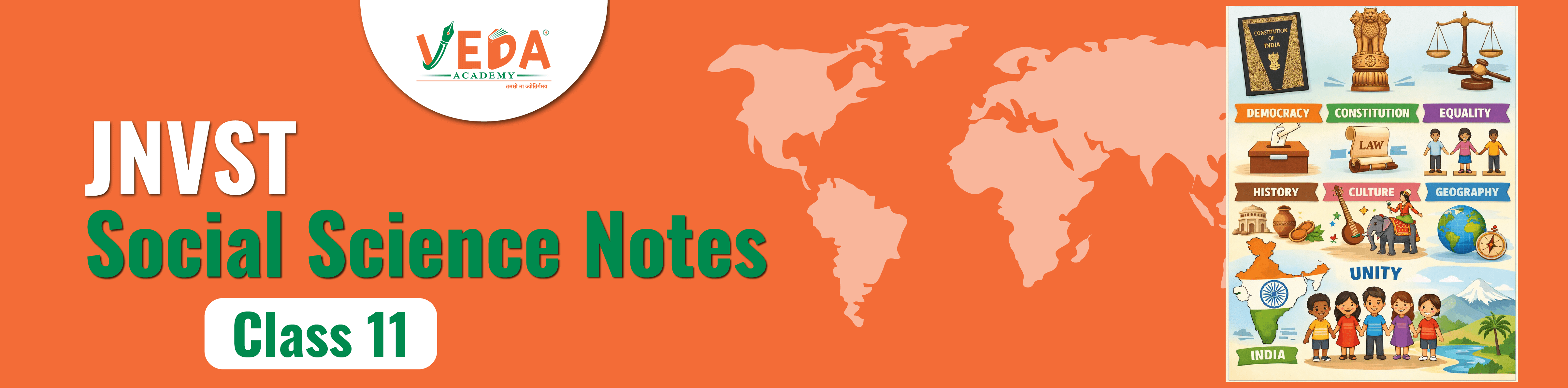 JNVST Social Science Notes Class 11 | Navodaya Lateral Entry History, Geography & Civics PDF