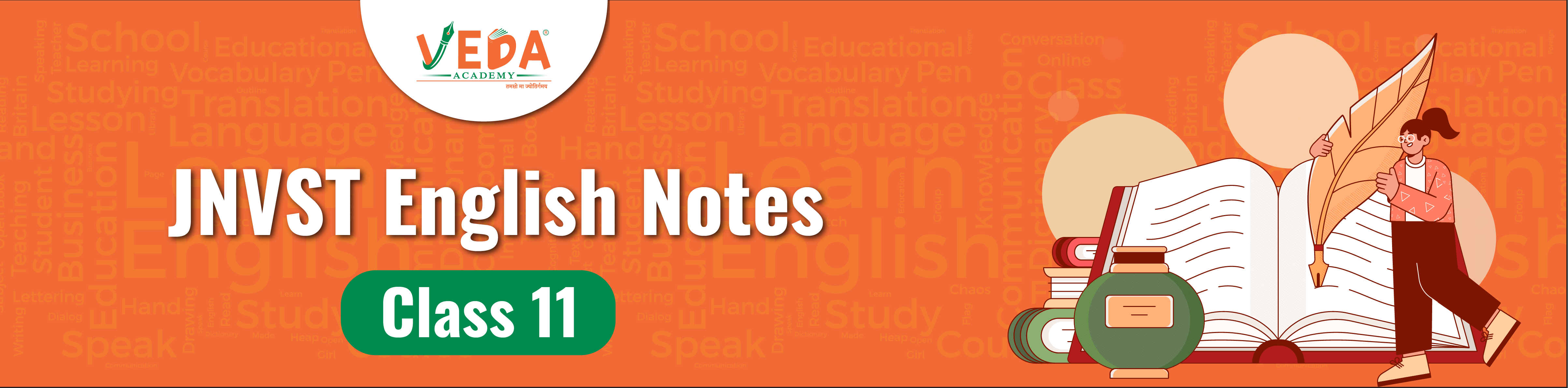 JNVST English Notes Class 11 | Navodaya Lateral Entry Grammar, Vocabulary & Comprehension PDF